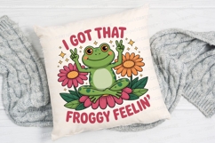 Groovy Frog With Peace Signs And Flowers Sublimation PNG Product Image 2