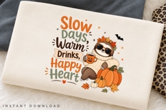Slow Days Warm Drinks Happy Heart PNG Sublimation Design Product Image 2