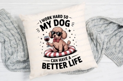 Cartoon Dog with Sunglasses Holding Wine Sublimation PNG Product Image 2