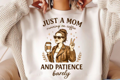 Just A Mom Running on Coffee PNG Design Product Image 3