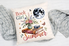Summer Reading With Book Floral Moon Sublimation PNG Product Image 2