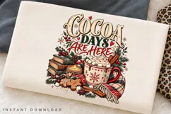Cozy Cocoa Days Winter Christmas Holiday Comfort Design PNG Product Image 3