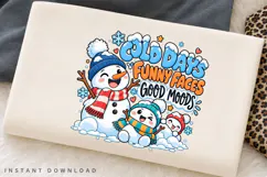 Cute Winter Snowman Family Funny Faces Good Moods Christmas Product Image 3
