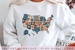 Retro USA Map Patriotic PNG Design Product Image 1
