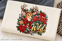 Merry in the Wild Cute Reindeer Christmas Winter Holiday Product Image 2