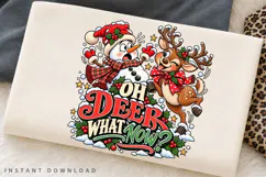 Oh Deer, What Now Funny Christmas Reindeer Snowman PNG Product Image 2