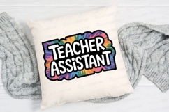 Teacher Assistant Graphic With Tie Dye Sublimation PNG Product Image 2