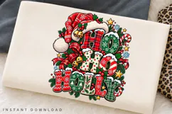 Ho Ho Holly Christmas Winter Holiday Festive Typography PNG Product Image 2