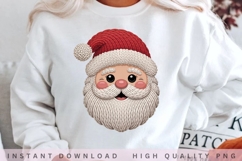 Punch Needle Santa PNG Design Product Image 1