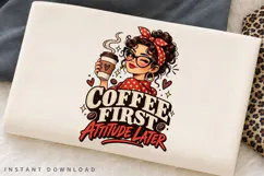 Coffee Lover PNG, Retro Coffee Girl Design, Vintage Cafe Product Image 3