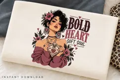 Bold Heart Soft Soul PNG Sublimation Design, Sacred Heart Product Image 2