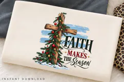 Faith Makes the Season Christmas Tree Cross Holiday PNG Product Image 2