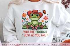 You Are Enough Just As You Are PNG, Cute Frog Affirmation Product Image 2