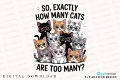 Funny Cats Wearing Glasses Kitten Sublimation PNG Product Image 1