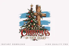 Keep Christmas in Your Heart Christmas Tree Cross Holiday Product Image 1