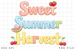 Sweet Summer Harvest Cute Patchwork Fruit Summer PNG Design Product Image 2
