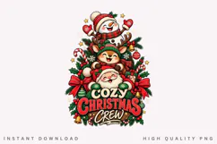 Cozy Christmas Crew Cute Snowman Reindeer Santa Holiday Product Image 2