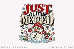 Funny Melting Snowman Christmas Winter Holiday Typography Product Image 1