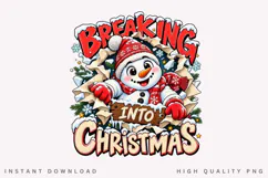Breaking Into Christmas Cute Snowman Winter Holiday Festive Product Image 1