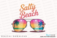 Salty Beach Sunglasses with Palm Trees Sublimation PNG Product Image 1