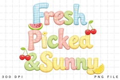 Fresh Picked &amp; Sunny Cute Summer Fruit Patchwork PNG Design Product Image 2