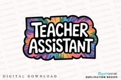 Teacher Assistant Graphic With Tie Dye Sublimation PNG Product Image 1