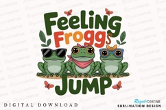 Cool Frog Design Illustration With Sublimation PNG Product Image 1
