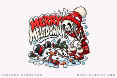Merry Meltdown Skeleton Snowman Winter Christmas Holiday Product Image 1