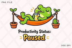 Productivity Status Paused Frog PNG, Funny Lazy Frog Hammock Product Image 1