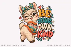Cute Fluffy Alpaca with Floral Bow, Cozy Sweater Product Image 1