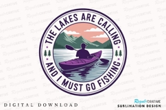 Kayaking Lake Adventure Design Outdoors Sublimation PNG Product Image 1