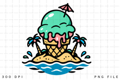 Cute Tropical Ice Cream Beach Summer Island Dessert Product Image 1