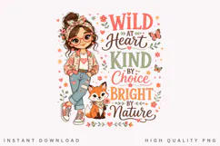 Wild At Heart Kind By Choice PNG Sublimation Design Product Image 1