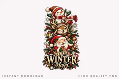 A Little Winter Magic Cute Santa Snowman Reindeer Christmas Product Image 1