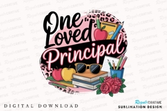 One Loved Principal Design With School Items Sublimation PNG Product Image 1