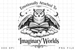 Emotionally Attached To Imaginary Worlds Owl Reading Book Product Image 1