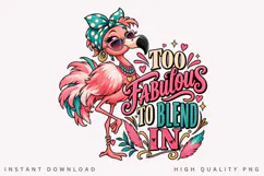 Cute Pink Flamingo Too Fabulous to Blend In Colorful Fashion Product Image 1