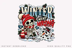Cute Winter Skeleton and Melting Snowman Went Wrong Funny Product Image 1