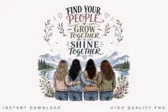 Find Your People PNG Sublimation Design, Four Best Friends Product Image 2