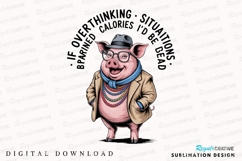Sophisticated Pig Design With Humorous Sublimation PNG Product Image 1