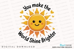 Smiling Sun With Heart Graphics For Sublimation PNG Product Image 1