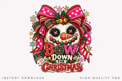 Cute Snowman Bow Down for Christmas Holiday Winter PNG Product Image 1