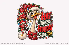 Funny Duck Holiday Hat Too Big Christmas Winter Festive PNG Product Image 1