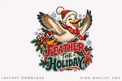 Feather the Holiday Cute Christmas Duck Winter Festive PNG Product Image 2