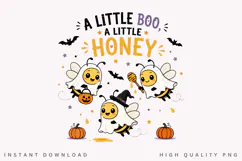A Little Boo A Little Honey PNG Sublimation Design, Ghost Product Image 1