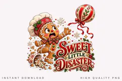 Sweet Little Disaster Funny Gingerbread Christmas Holiday Product Image 1