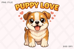 Puppy Love PNG, Cute Puppy Valentine PNG, Dog Lover Romantic Product Image 1