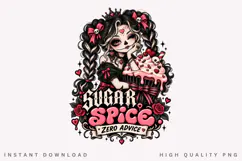 Sugar Spice Zero Advice PNG, Gothic Sweet Girl Clipart Product Image 1