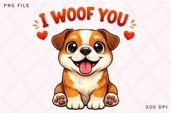 I Woof You PNG, Cute Puppy Love PNG, Funny Dog Lover Product Image 1