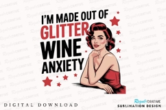 Retro Woman with Text I&#039;m Made Out of Sublimation PNG Product Image 1